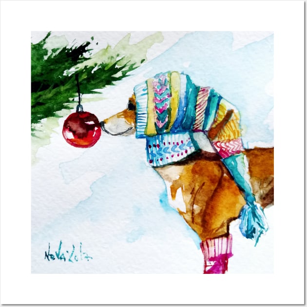 Xmas Greyhound Wall Art by Novaart